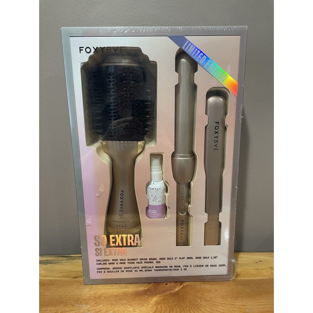 FoxyBae So Extra Limited Edition Hair Set Blow Dryer Brush Flat Iron Wand NEW